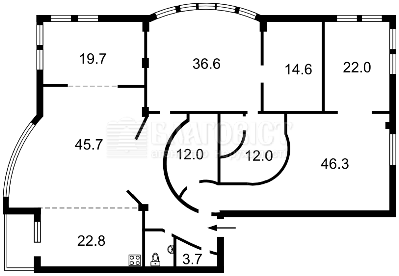 Квартира по офис 280 м2. ул. Тургеневская 28А